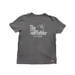 Life is Good The GolfFather‎ Graphic T-Shirt Gray Men's Size M Funny Golf Tee.